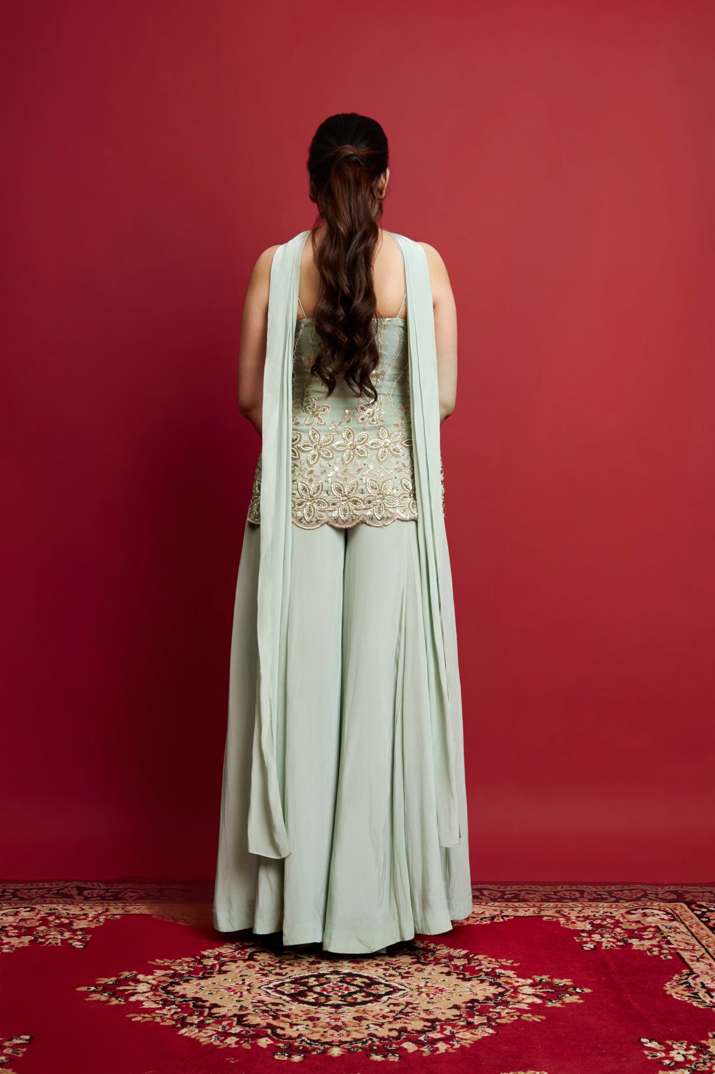 Sage Green Sharara Set