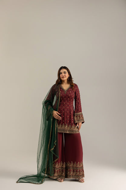 Regal Maroon Suit Set