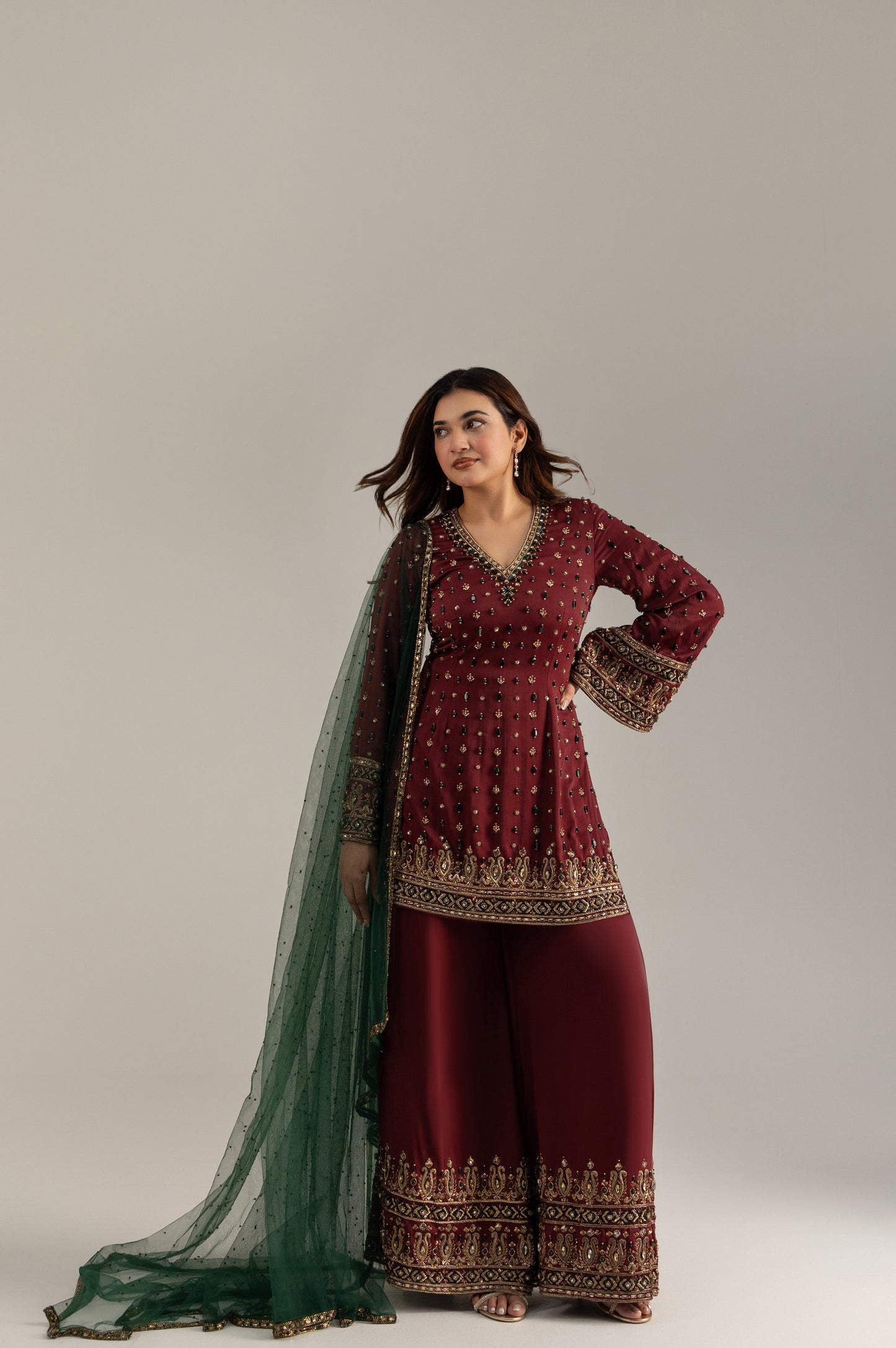 Regal Maroon Suit Set