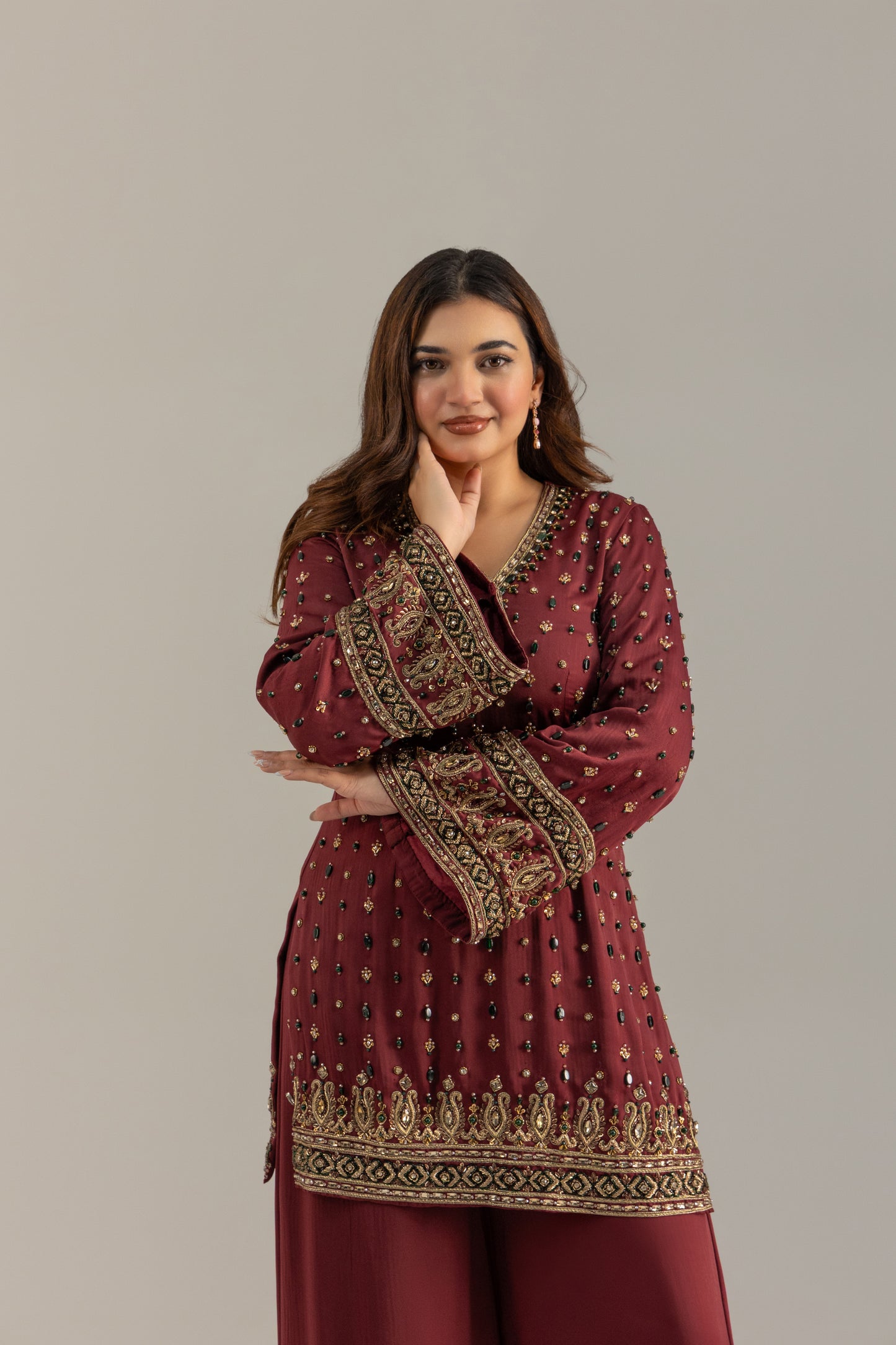 Regal Maroon Suit Set