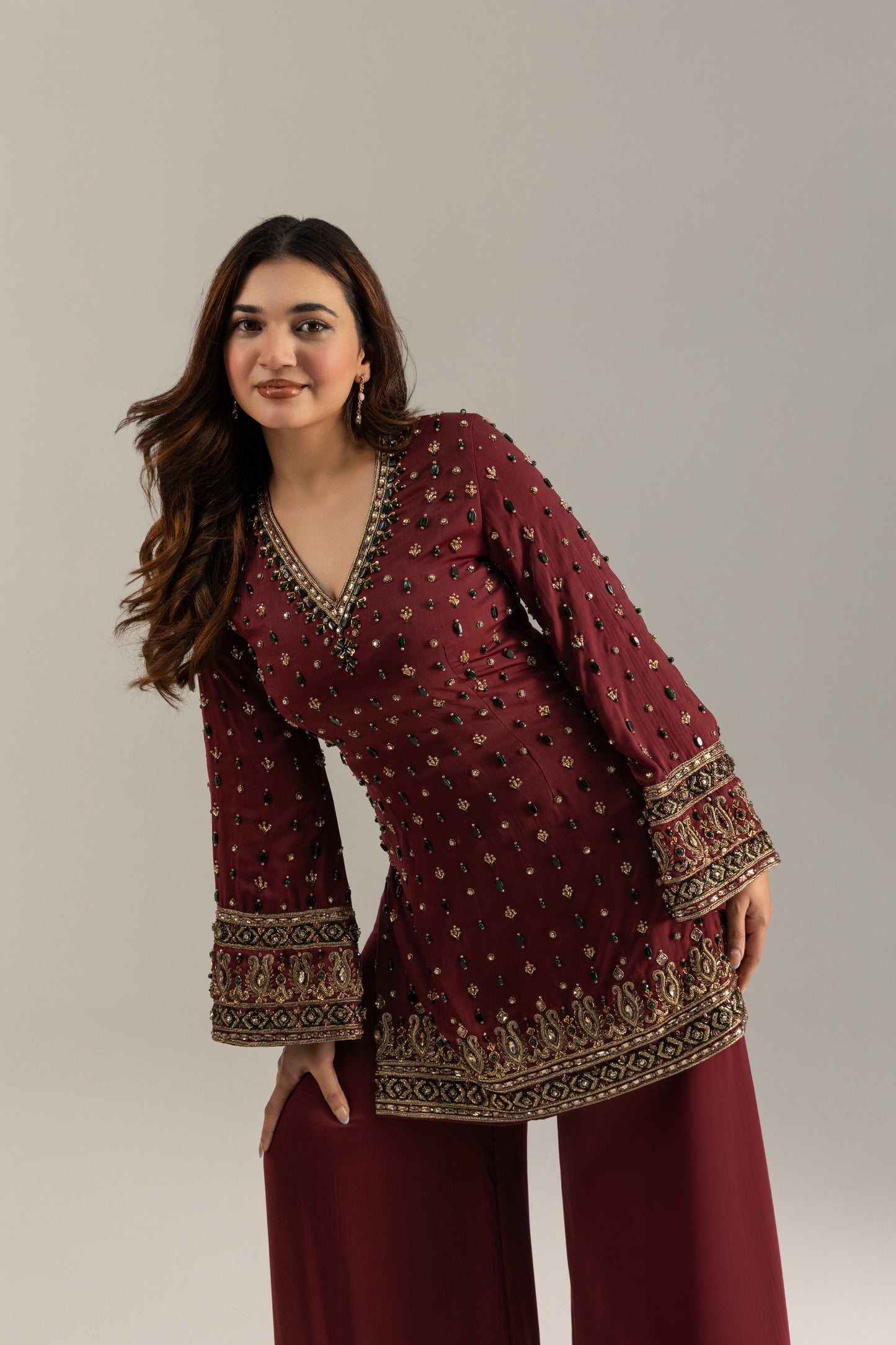 Regal Maroon Suit Set