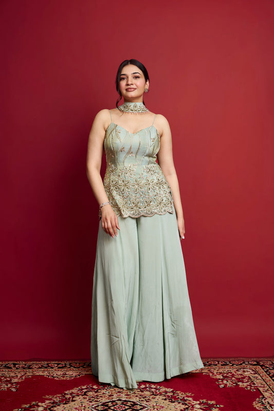 Sage Green Sharara Set